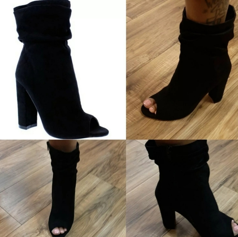Peep toe booties